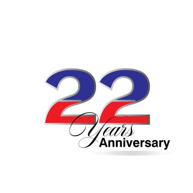 22. Yıldönümü Kutlama Vektör Şablonu Tasarım İllüstrasyonu