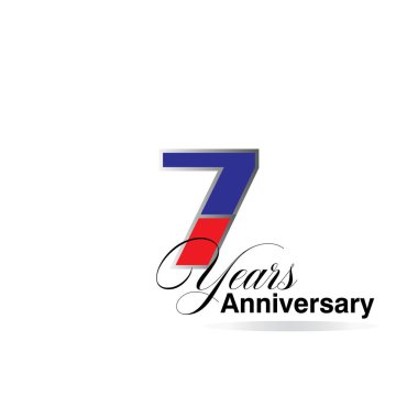 7. Yıldönümü Kutlama Şablonu Tasarım İllüstrasyonu