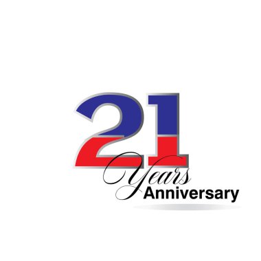 21 Yıl Yıldönümü Kutlama Vektör Şablonu Tasarım İllüstrasyonu