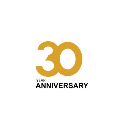 30 Yıl Yıldönümü Vektör Şablon Tasarımı Çizimi