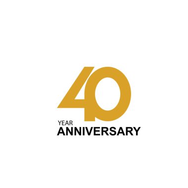 40 Yıl Yıldönümü Vektör Şablon Tasarımı Çizimi