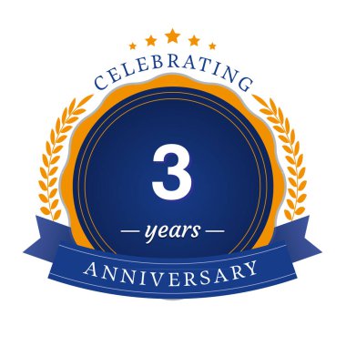 3. Yıldönümü Vektör Şablonu Çizimi