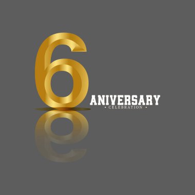 6. Yıl Yıldönümü Vektör Şablonu Tasarım İllüstrasyonu