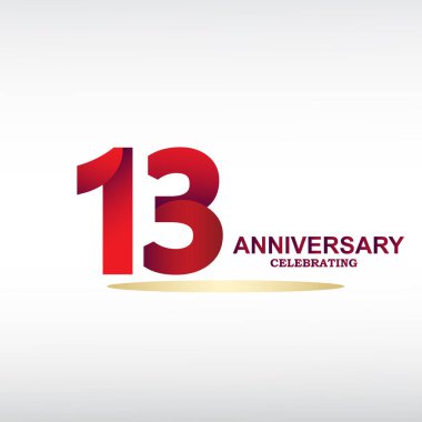 13. yıldönümü kutlaması, kutlama için vektör tasarımı, davetiye kartları ve tebrik kartları.