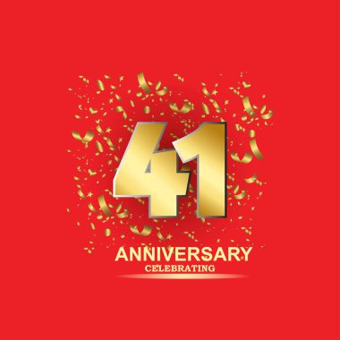 41. Yıl Yıldönümü Vektör Şablon Tasarımı Çizimi