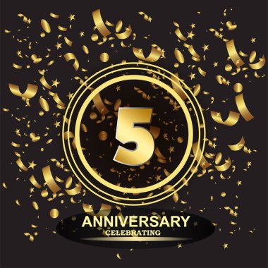 5. yıl dönümü logo şablonu vektörü