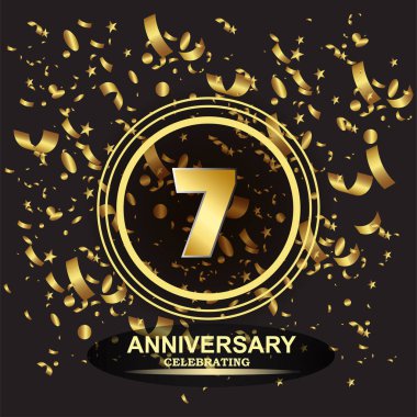 7. yıl dönümü logo şablonu vektörü