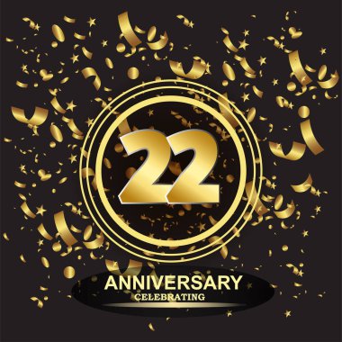 22. yıl dönümü logo şablonu vektörü