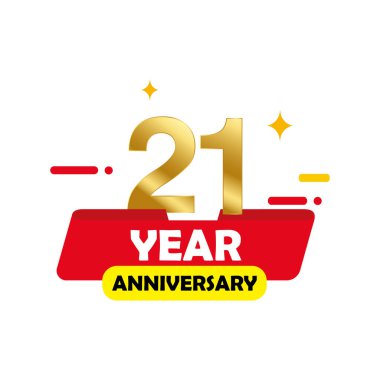 21 Yıl Yıldönümü Kutlama Vektör Şablonu Tasarım İllüstrasyonu