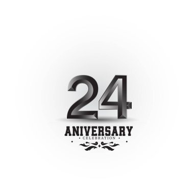 24 Yıl Yıldönümü Kutlama Şablonu Tasarım İllüstrasyonu
