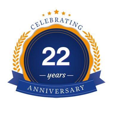 22. Yıldönümü Logo Şablonu Tasarım İllüstrasyonu