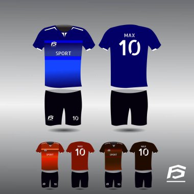 Tişört spor tasarım şablonu, futbol kulübü için futbol forması modeli