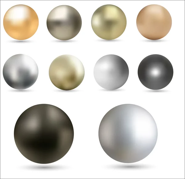 Conjunto de bolas de metal —  Vetores de Stock