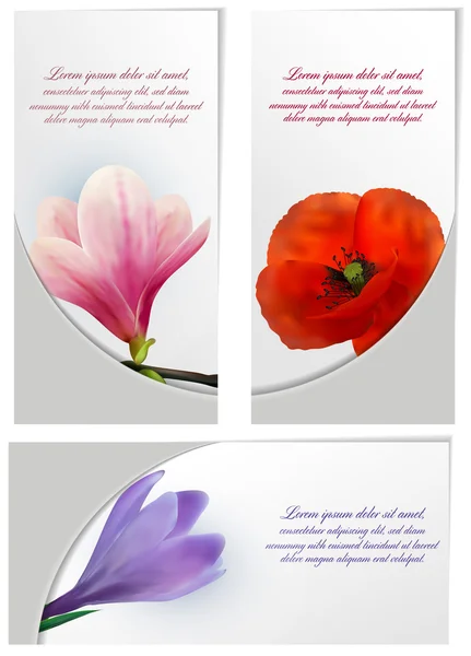 Conjunto de plantillas de flores — Archivo Imágenes Vectoriales