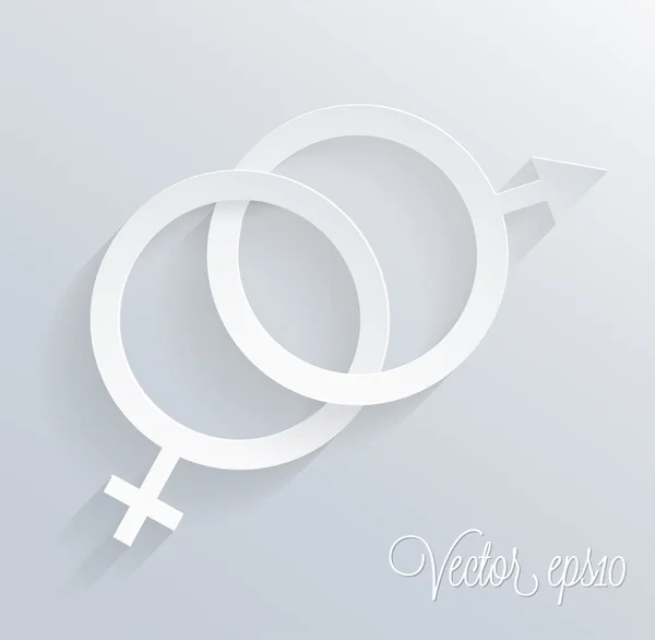 Símbolo femenino y masculino . — Vector de stock