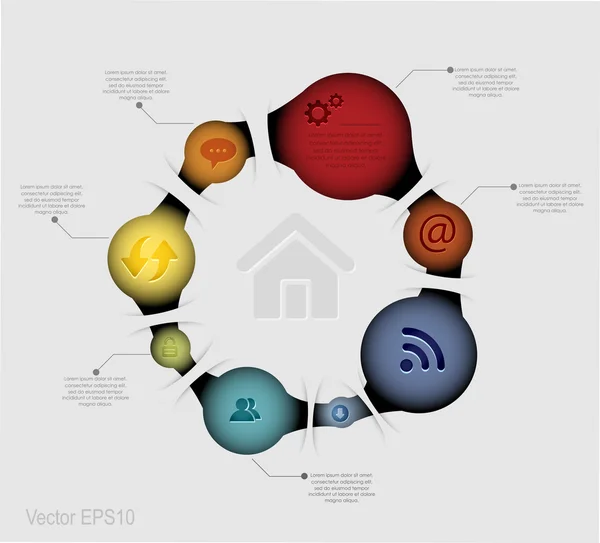 Plantilla infográfica de diseño de círculo — Archivo Imágenes Vectoriales
