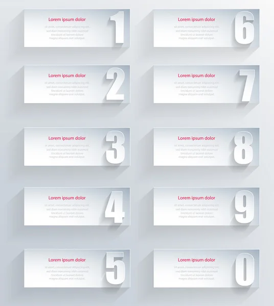 Banners numerados em papel . — Vetor de Stock