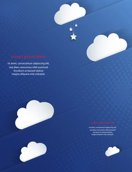 Design de cartaz abstrato com nuvens . — Vetor de Stock