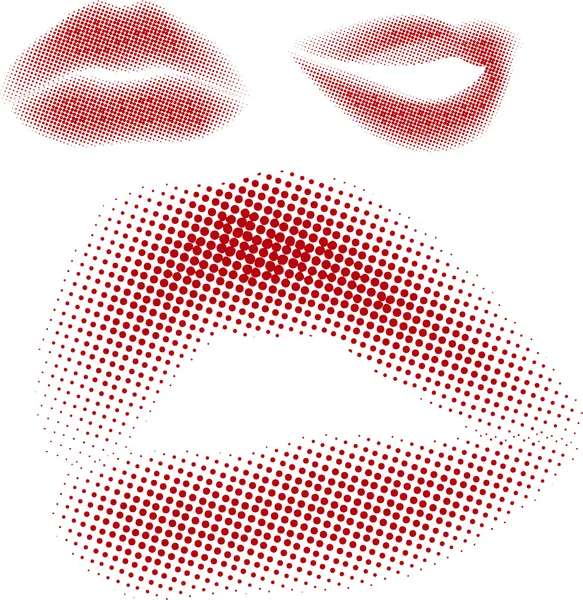 Conjunto de labios rojos — Archivo Imágenes Vectoriales