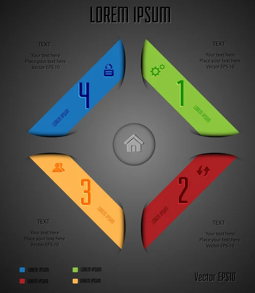 Modelo infográfico colorido — Vetor de Stock