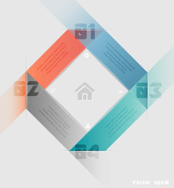 Bannière d'options de style Origami — Image vectorielle
