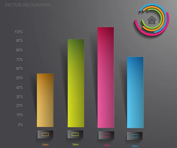 Infographies abstraites sur papier — Image vectorielle