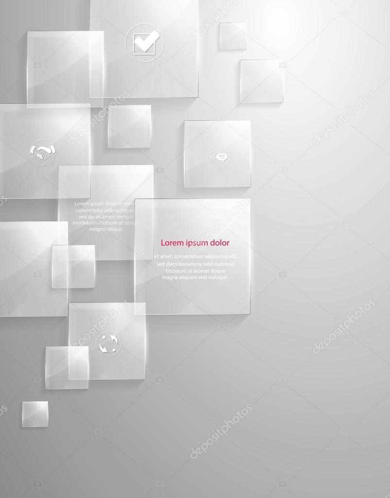Abstract glossy squares background
