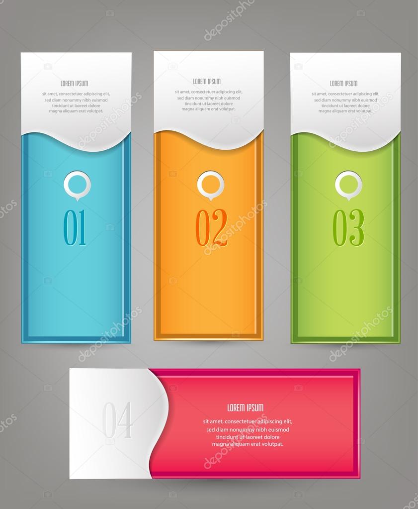 Colorful numbered banners