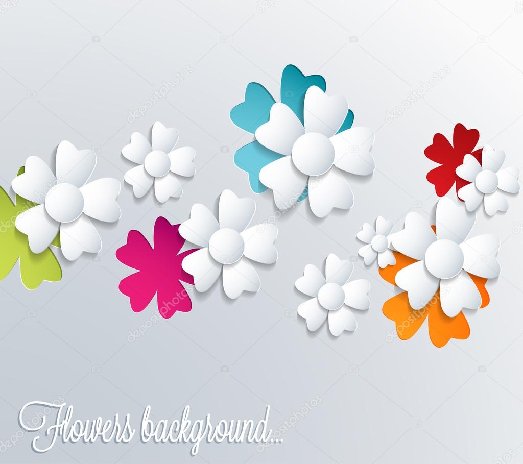 Background with paper flowers.