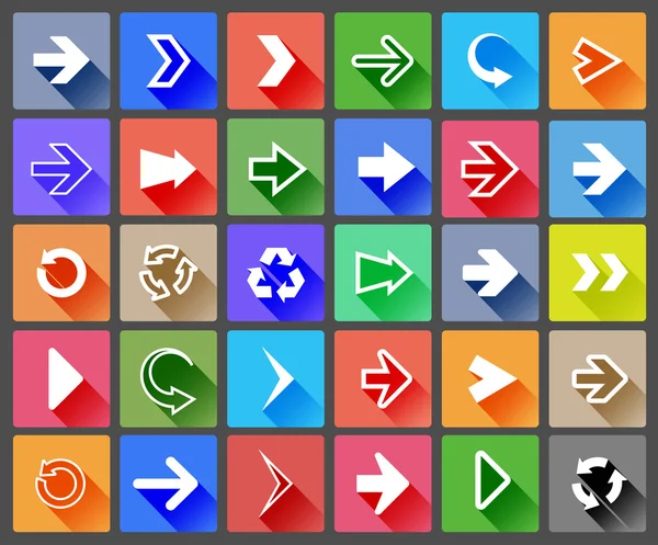 異なる矢印のアイコンのセット — ストックベクタ