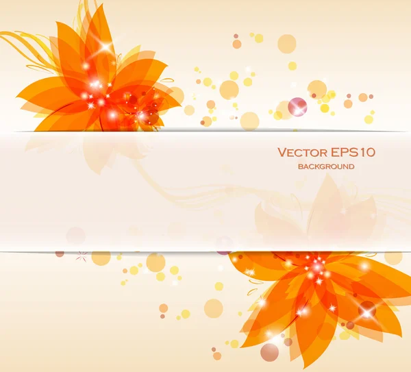 Abstract background with orange flowers — Stock Vector
