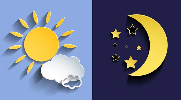 Illustration of day and night — Stock Vector