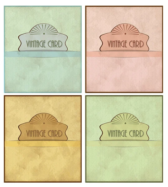 ヴィンテージ水玉デザイン カードのセット — ストックベクタ