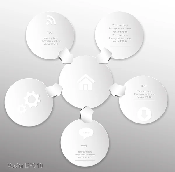 Abstraktní 3d white paper kruhu grafiky — Stockový vektor