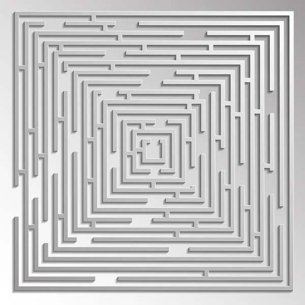 3d paper maze — Stock Vector