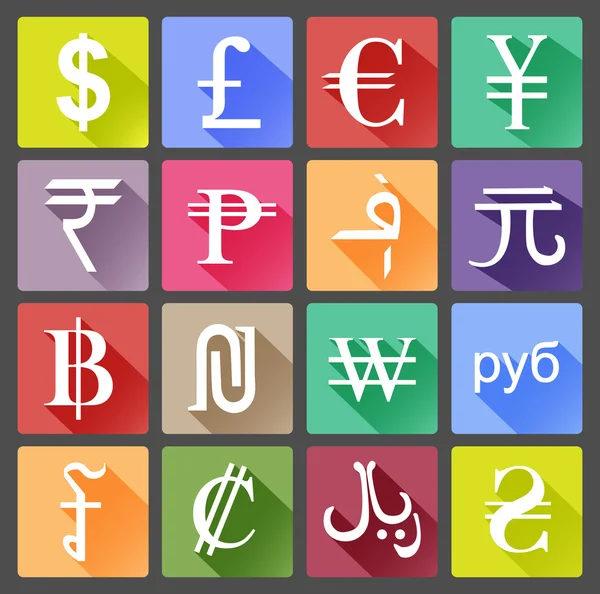 Set of currency icons — Stock Vector