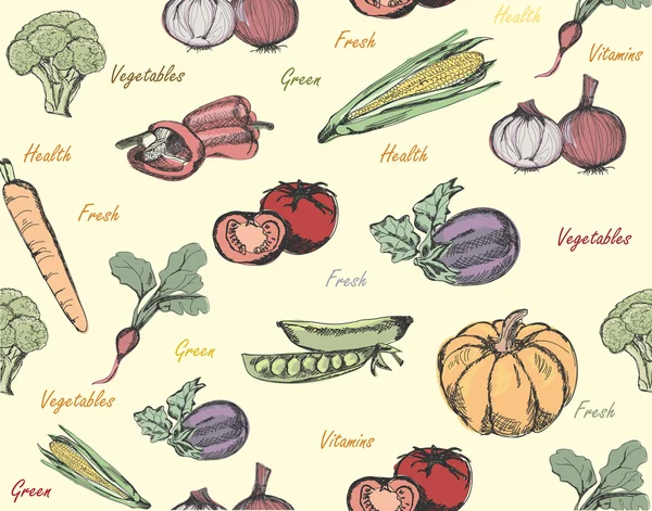 Elle çizilmiş sebze desen