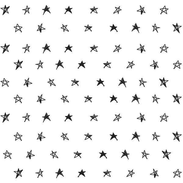 Doodle seamless mönster med stjärnor — Stock vektor