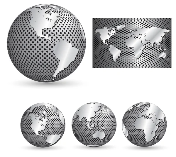 Metal globes — Stock Vector