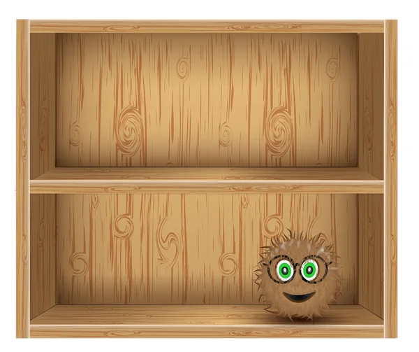 Realistic wooden bookshelf — Stock Vector
