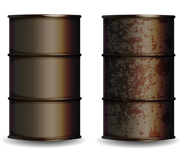 Barrel and rusted barrel — Stock Vector