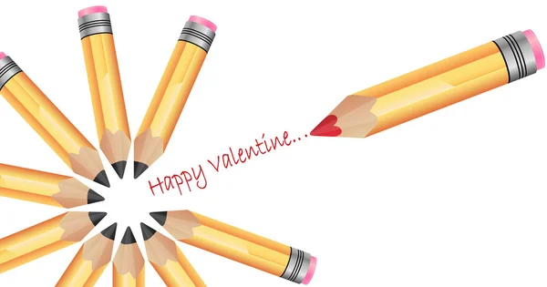 Valentine potloden — Stockvector