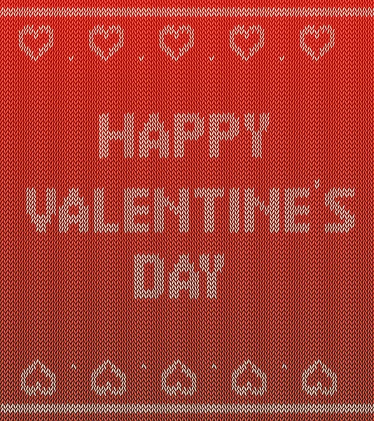 Knitted message for Valentine — Stock Vector