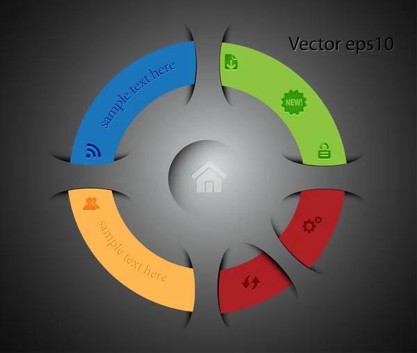 Modelo de web círculo colorido — Vetor de Stock