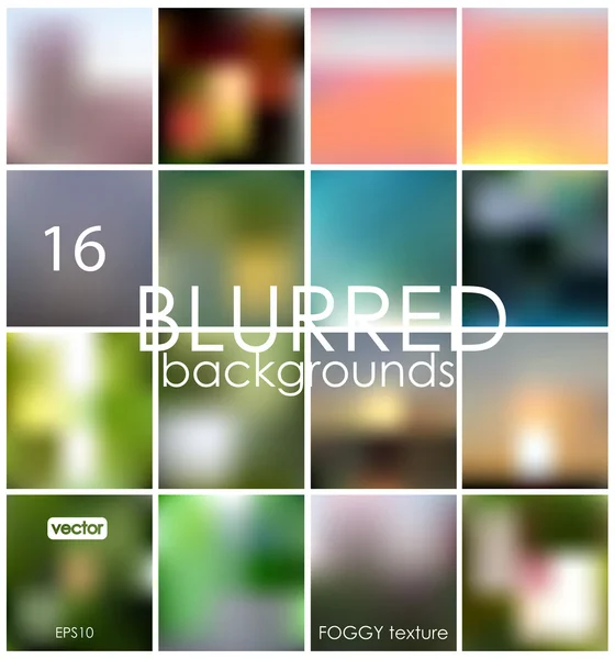 16 verschiedene verschwommene Hintergründe — Stockvektor