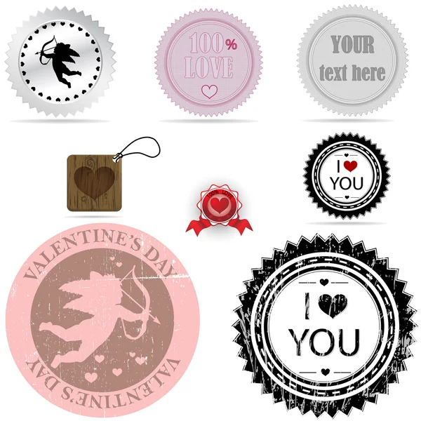 Valentines badges — Stockvector