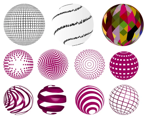 Set of various spheres — Stock Vector