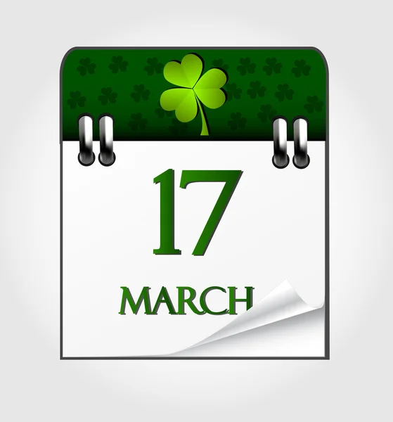 Calendário de St Patrick — Vetor de Stock