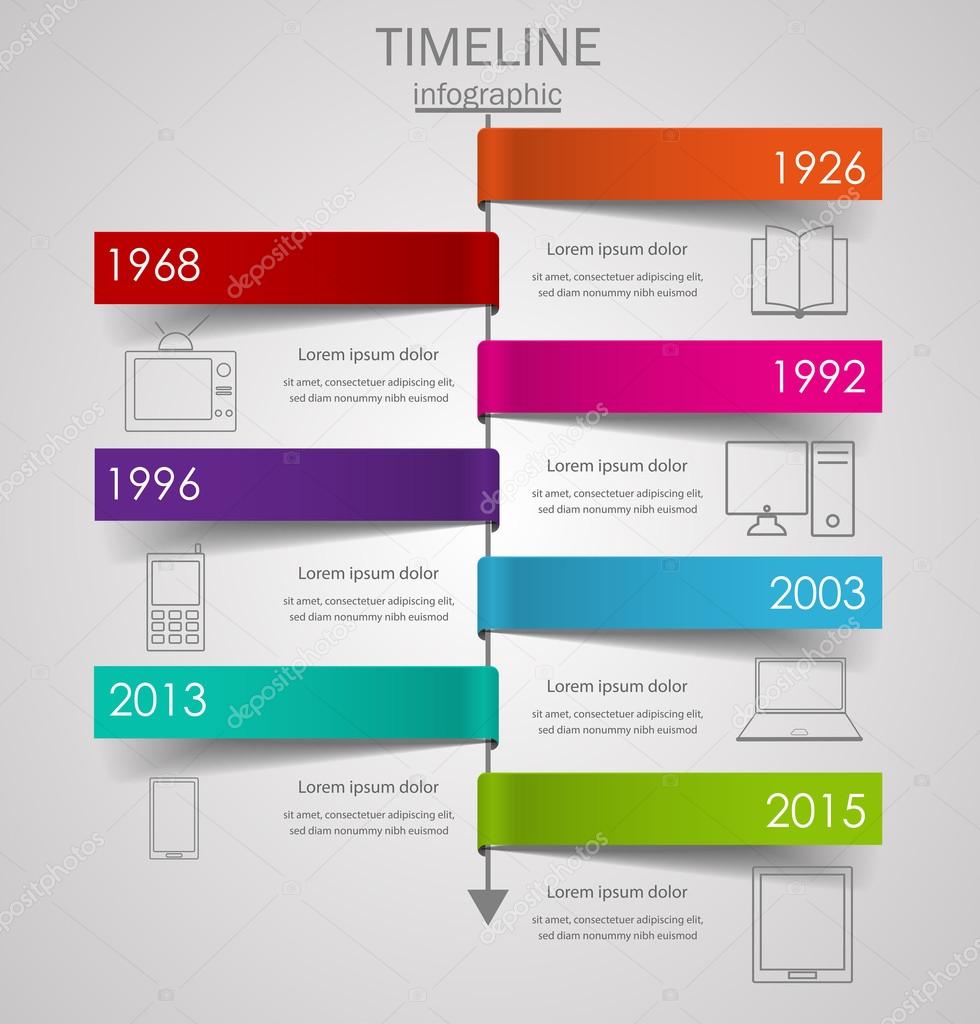 Timeline Infographic template with icons