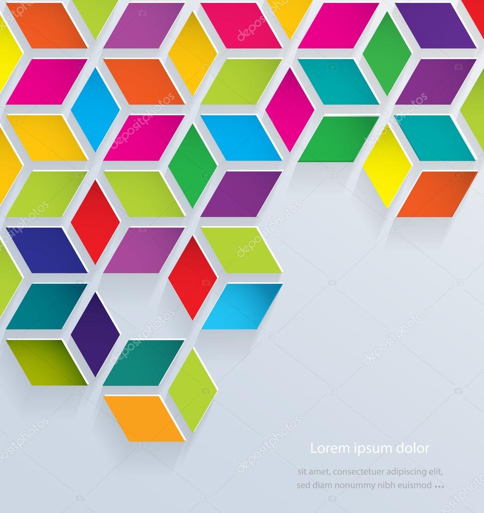 Abstract 3d colorful paper squares background Stock Vector Image by  ©gordanas #70092981